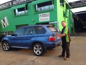 out the front of the mosley's workshop
